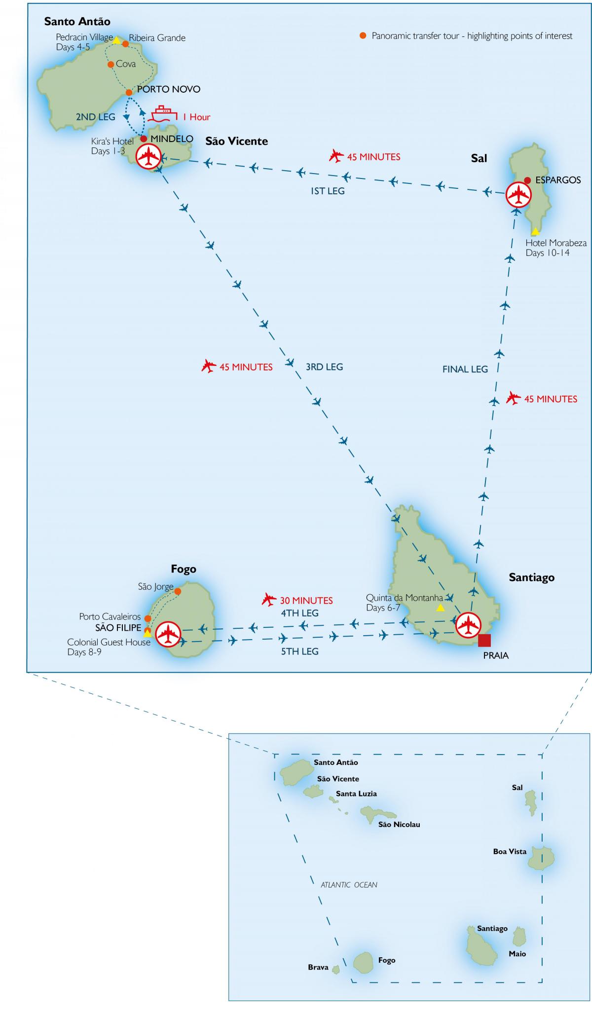 Karte der Flughäfen in Kap Verde