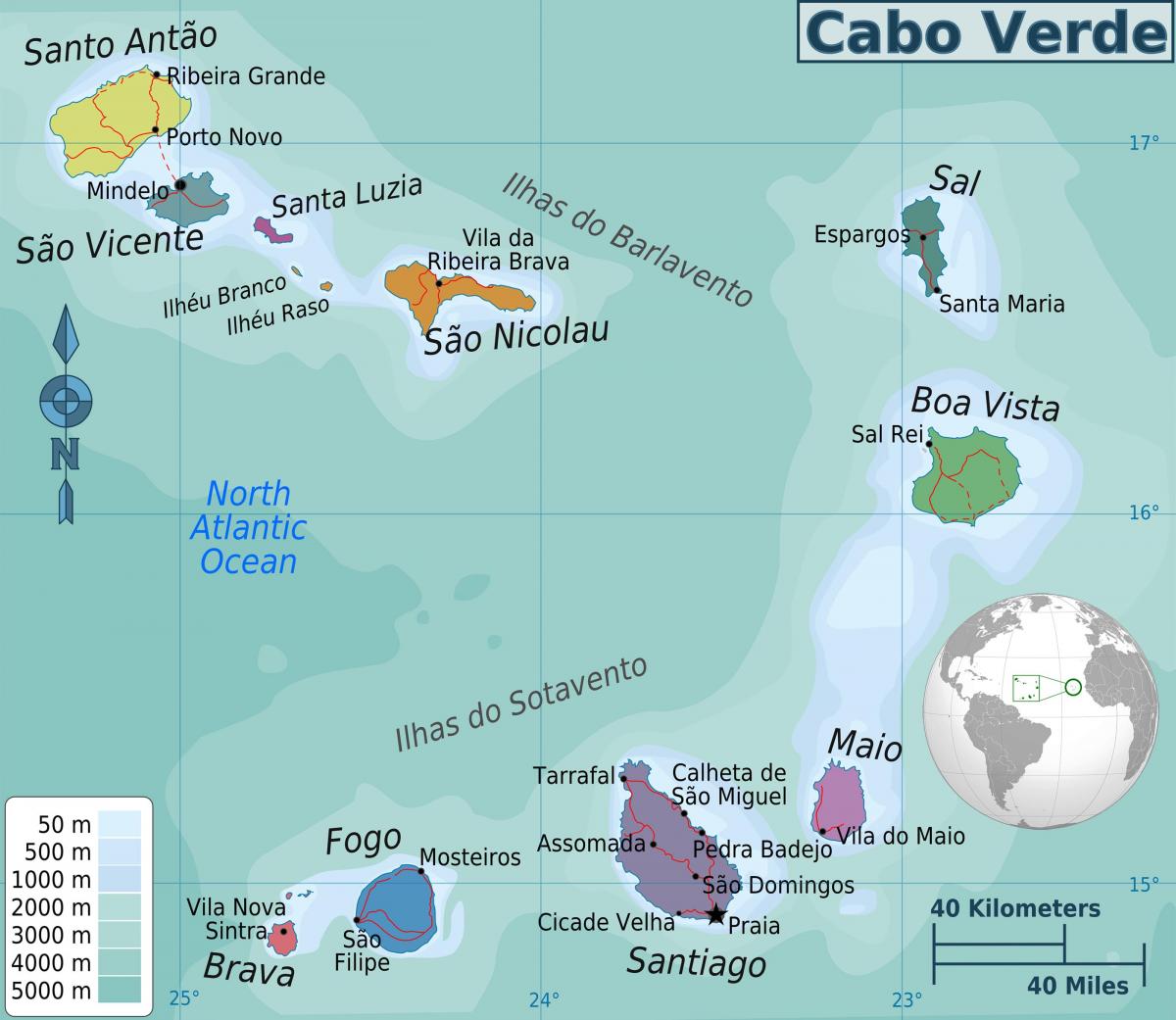 Kap Verde, Karte
