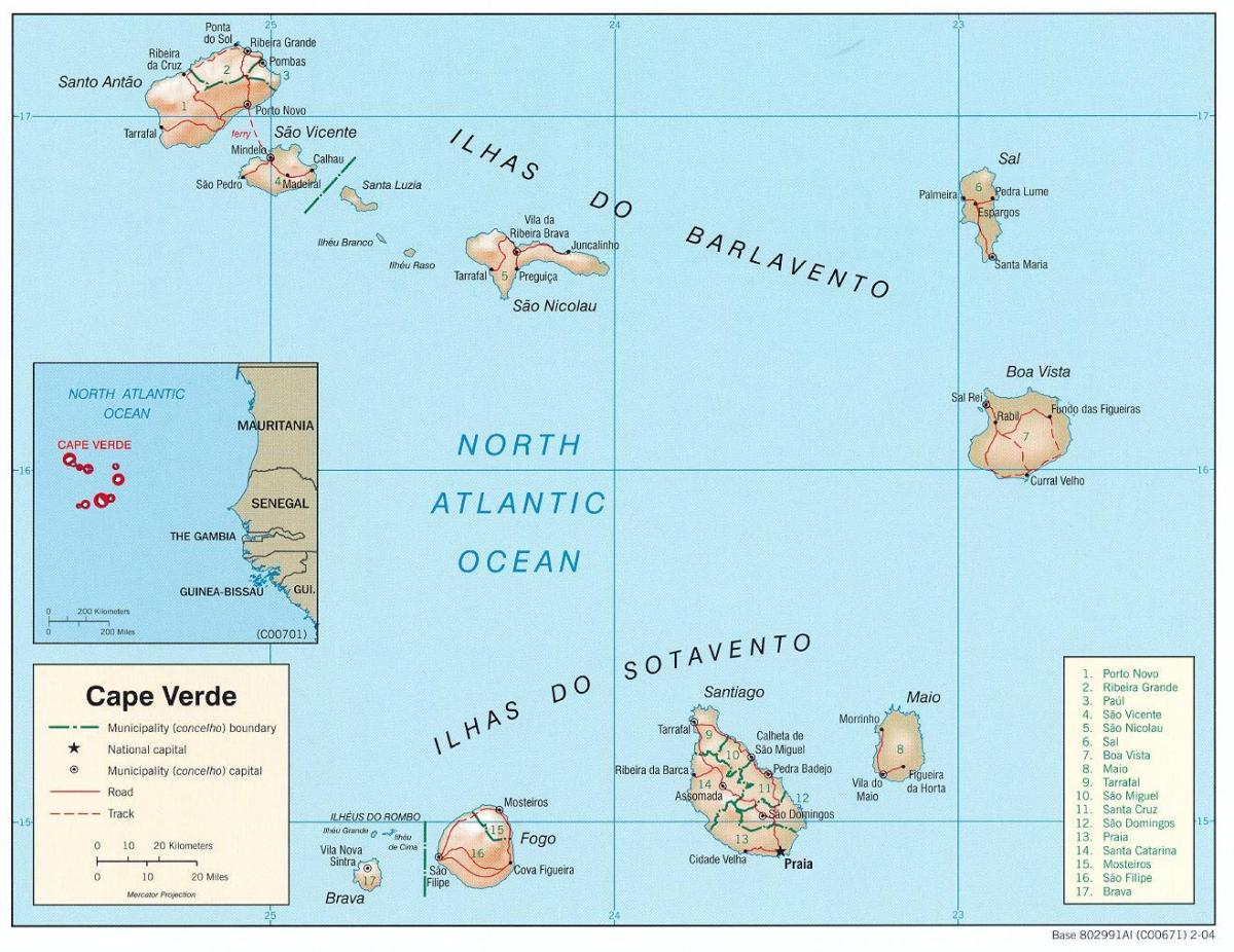 Karte von Kap Verde