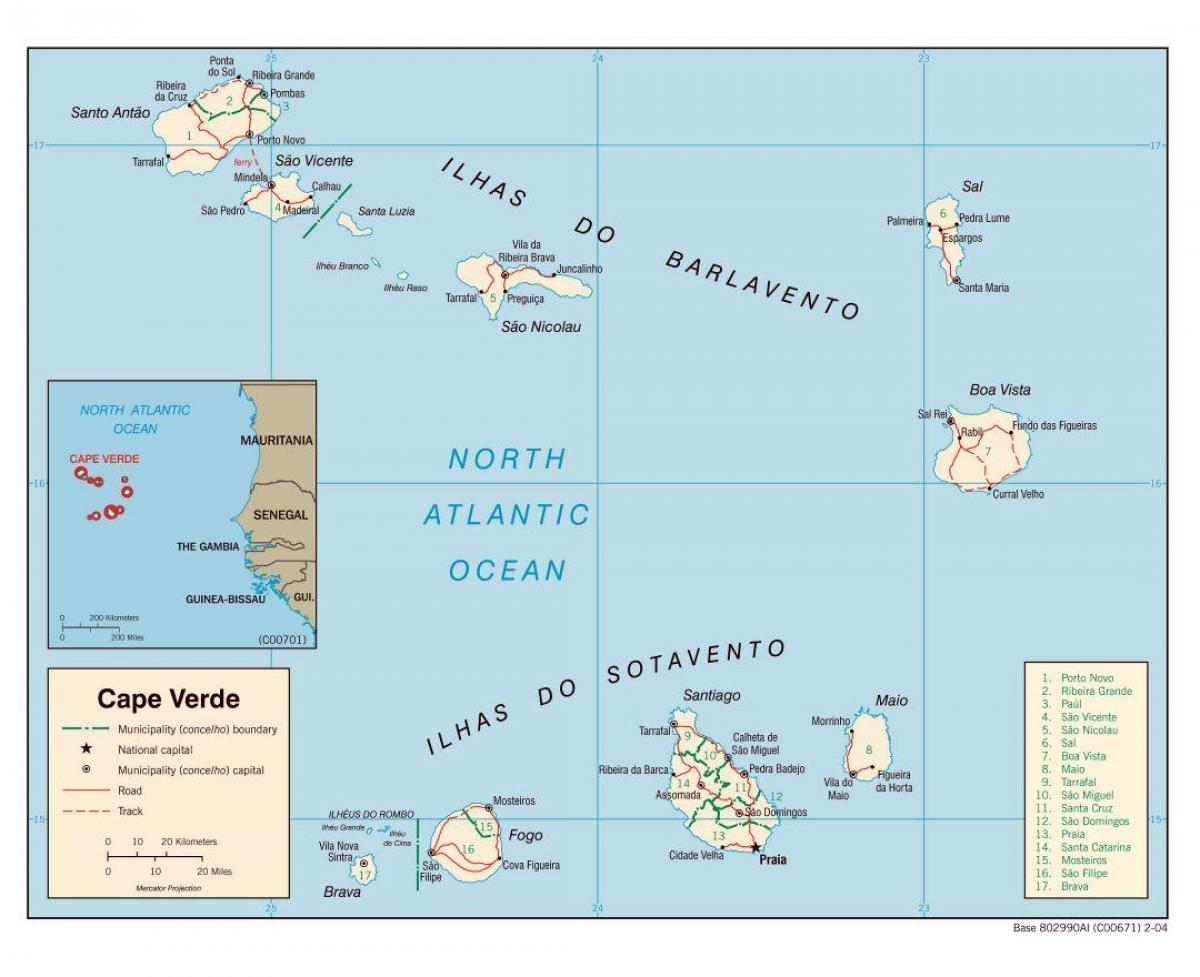 Karte von Cabo Verde